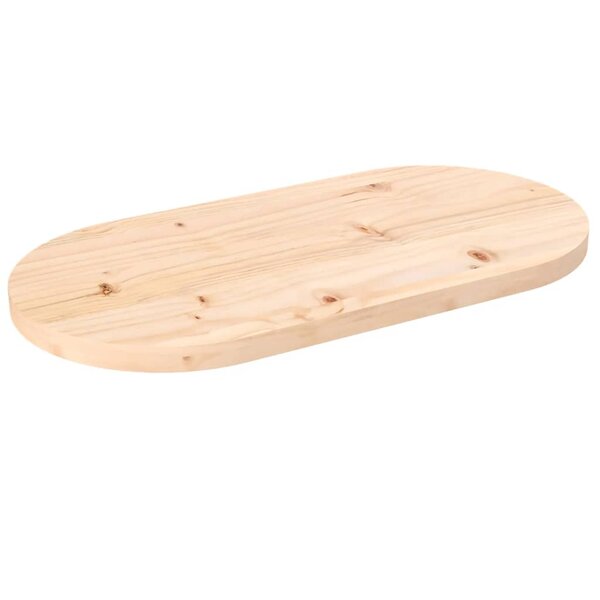 vidaXL Dessus de table 70x35x2 5 cm bois de pin massif ovale