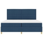 vidaXL Sommier avec Matelas Bleu 200x200 cm Tissu