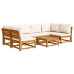 vidaXL Salon de jardin avec coussins 7 Pièces bois massif d'acacia