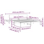 vidaXL Cadre de lit Marron cire 200 x 200 cm Bois massif en pin
