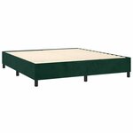 vidaXL Sommier à lattes de lit matelas et LED Vert foncé 160x200 cm