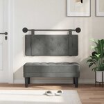 vidaXL Tête de lit suspendue Gris foncé Velours