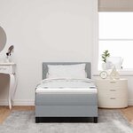 vidaXL Lit à ressorts avec tête de lit Gris clair 90 x 200 cm tissu
