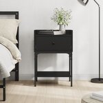 vidaXL Table de chevet noir 40 5x31x60 cm bois d’ingénierie