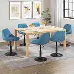 vidaXL Chaises pivotantes à manger lot de 6 bleu velours