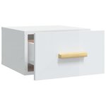 vidaXL Tables de chevet murales 2 Pièces blanc brillant 35x35x20 cm