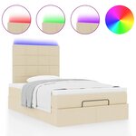 vidaXL Cadre de lit ottoman avec matelas crème 120x200cm tissu