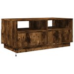 vidaXL Table basse avec lumières LED chêne fumé 90x49x40 cm