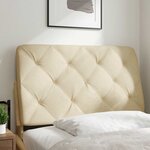 vidaXL Coussin de tête de lit crème 90 cm tissu