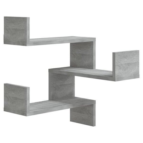 vidaXL Étagère d'angle murale Sonoma gris 40x40x50cm Bois d'ingénierie