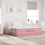 VidaXL Cadre de lit ottoman avec matelas rose 160x200 cm velours