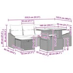 vidaXL Ensemble de canapé de jardin avec coussin 7 Pièces Gris Poly rotin