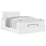 VidaXL Cadre de lit ottoman avec matelas blanc 120x200 cm similicuir