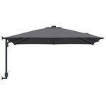 vidaXL Parasol de jardin Anthracite et noir 248.5 x 247.5 x 160 cm