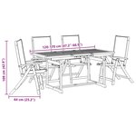 vidaXL Ensemble à manger de jardin 5Pièces bois d'acacia solide textilène