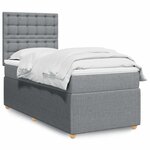 vidaXL Sommier à lattes de lit avec matelas gris clair 80x200 cm tissu