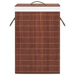 vidaXL Panier à linge avec 2 sections bambou marron 72 L
