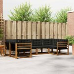 vidaXL Ensemble de canapés d'extérieur 6 pc Naturel et Noir