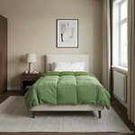 vidaXL Duvet complet toute l'année Vert 135 x 220 cm Microfibre