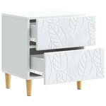 vidaXL Table de chevet Blanc 43 x 34 5 x 48 cm Bois d'ingénierie