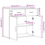 vidaXL Buffets 2 Pièces noir 79x38x80 cm bois d'ingénierie