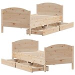 vidaXL Cadre de lit sans matelas 100x200 cm bois massif de pin
