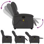 vidaXL Fauteuil inclinable de massage gris cuir véritable