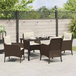 vidaXL Ensemble de salle à manger pour jardin 5 Pièces Marron Poly rotin