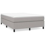 vidaXL Sommier à lattes de lit avec matelas Gris clair 140x190cm Tissu