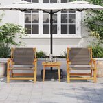 vidaXL Chaises de jardin avec table 3 Pièces Gris Bois massif Acacia