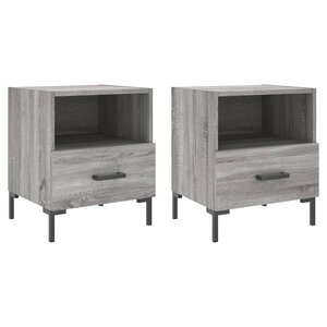vidaXL Tables de chevet 2 Pièces sonoma gris 40x35x47 5 cm