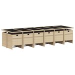 vidaXL Ensemble à manger de jardin coussins 13 Pièces mélange beige rotin