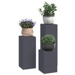 vidaXL Support de Plante 3 Pièces Anthracite Acier