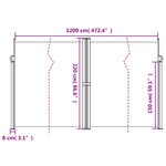 vidaXL Auvent latéral rétractable taupe 220x1200 cm
