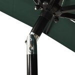 vidaXL Parasol de jardin à 3 niveaux avec mât en aluminium vert 2x2 m