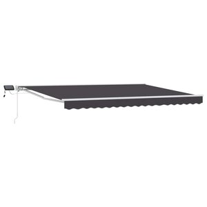 vidaXL Cadre de store manuel avec LEDs Blanc et anthracite 4 × 3 5 m