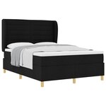 vidaXL Lit à ressorts avec matelas Noir 200 x 140 cm tissu