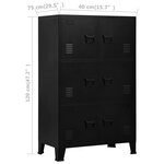 vidaXL Coffre de rangement industriel Noir 75x40x120 cm Acier