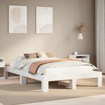 vidaXL Cadre de lit sans matelas blanc 120x200 cm bois de pin massif