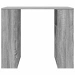 vidaXL Bureau avec étagère Gris 90 x 50 x 75 cm Bois d'ingénierie