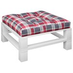 vidaXL Coussin de palette motif à carreaux rouge 80x80x12 cm tissu