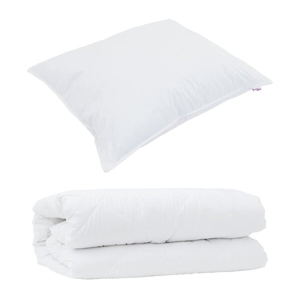 vidaXL Duvet avec Oreiller 2 Pièces Blanc 155 x 200 cm Microfibre