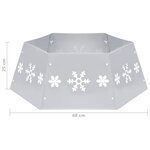 vidaXL Jupe de sapin de Noël Argenté et blanc Ø68x25 cm