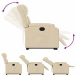 vidaXL Fauteuil inclinable Crème Tissu