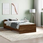 vidaXL Cadre de lit chêne marron 90x190 cm bois d'ingénierie