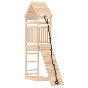 vidaXL Maisonnette de jeu avec mur d'escalade bois massif de pin