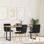 vidaXL Chaises à manger lot de 4 noir tissu