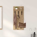 vidaXL Porte-manteau mural chêne artisanal 90 x 40 x 10 cm