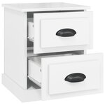 vidaXL Table de chevet blanc brillant 39x39x47 5 cm Bois d’ingénierie
