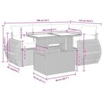 vidaXL Salon de jardin 5 Pièces avec coussins noir résine tressée acacia